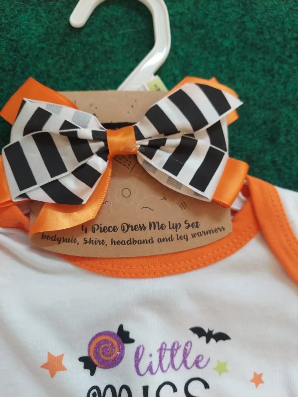 Adorable! 4pc Baby Girl Halloween LITTLE MISS TRICK OR TREAT costume 3 mos NWT